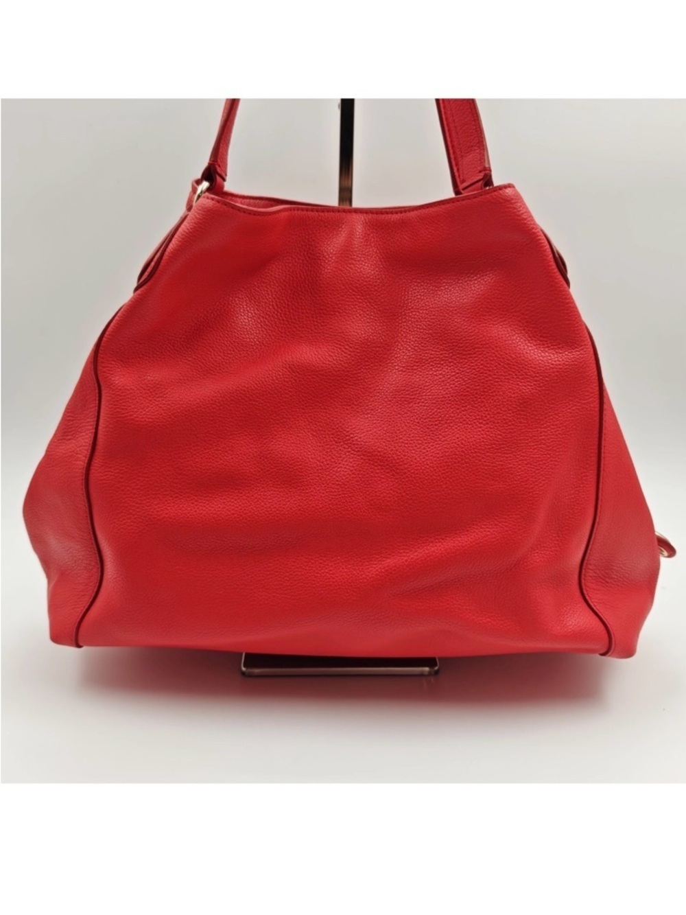Coach Red Leather Shoulder Bag with Gold Logo - Picture 5 of 15